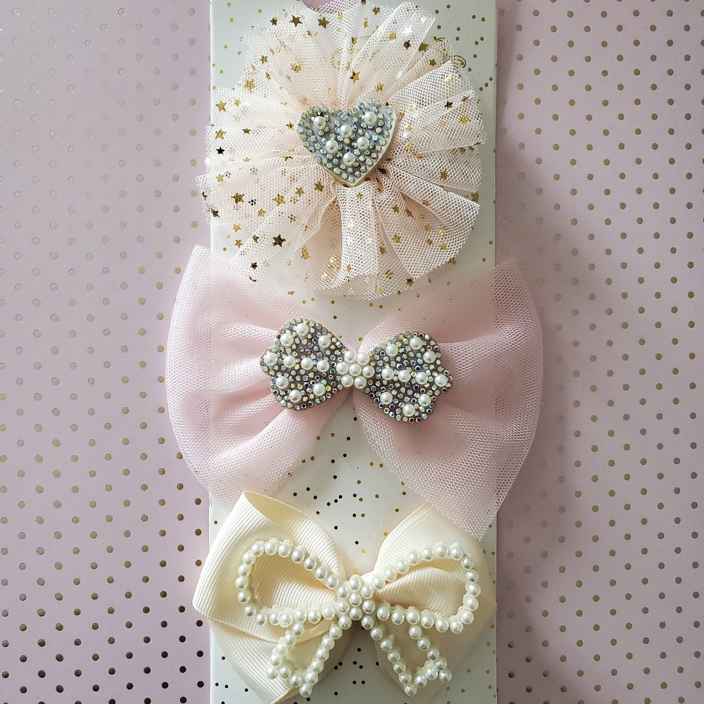 Bari Lynn set of 3 girl hair clips, accessories